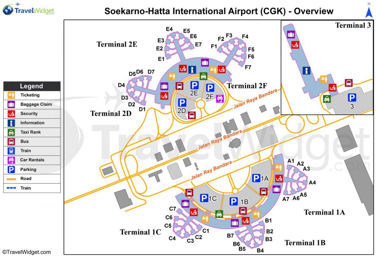 soekarno hatta فرودگاه ترمینال نقشه