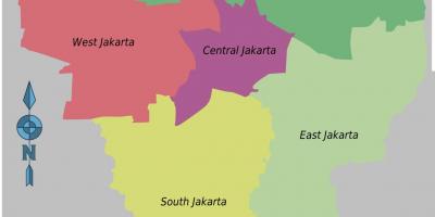 نقشه از مناطق جاکارتا