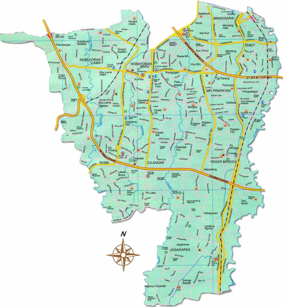 نقشه از جاکارتا selatan