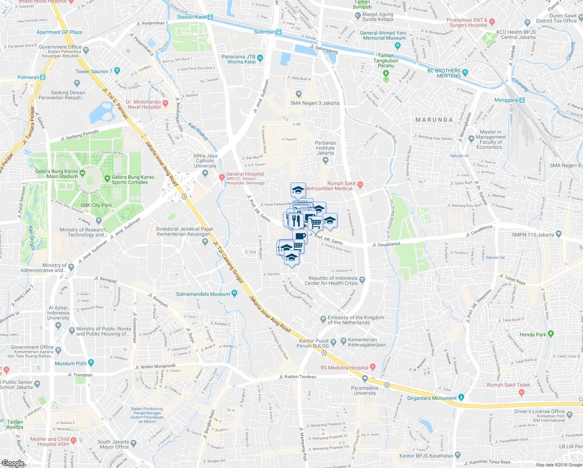 نقشه kuningan, Jakarta