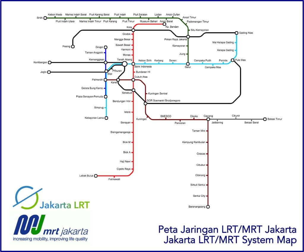 جاکارتا lrt نقشه