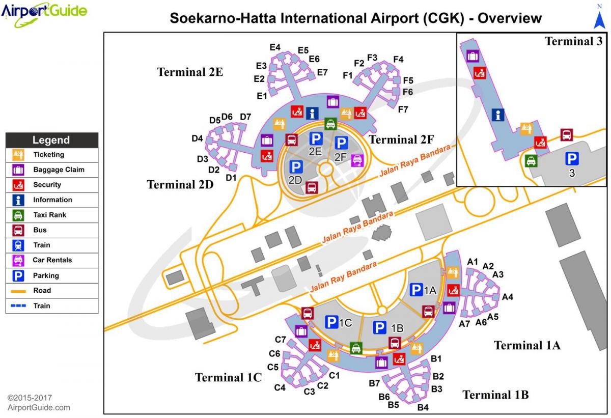 soekarno hatta فرودگاه بین المللی, نقشه