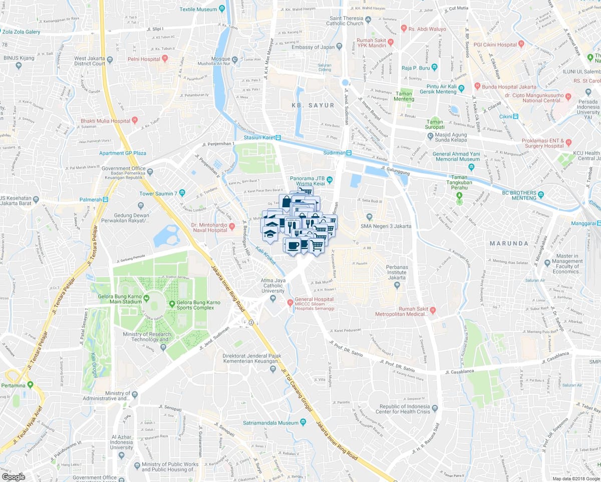 sudirman جاکارتا نقشه