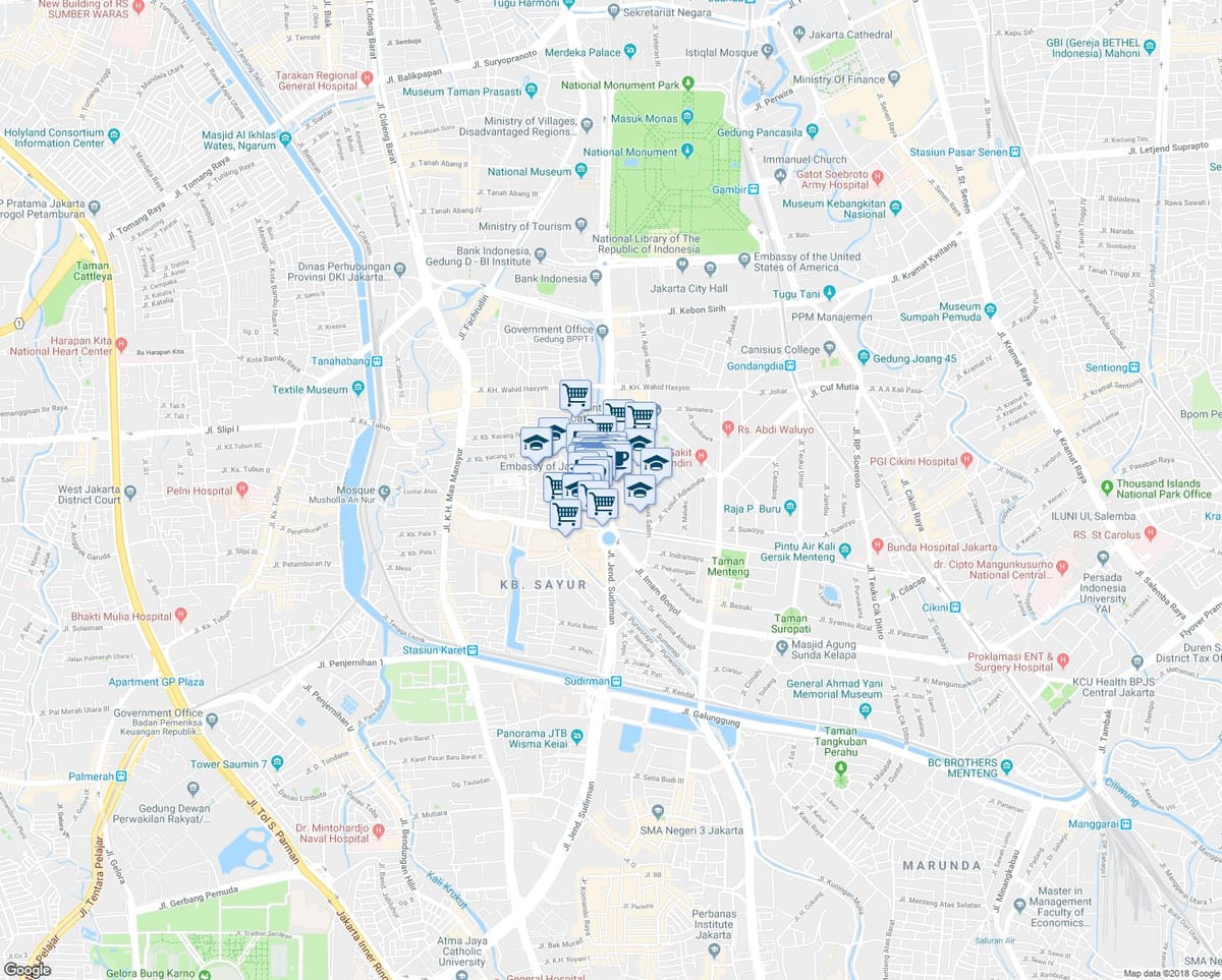 نقشه thamrin جاکارتا
