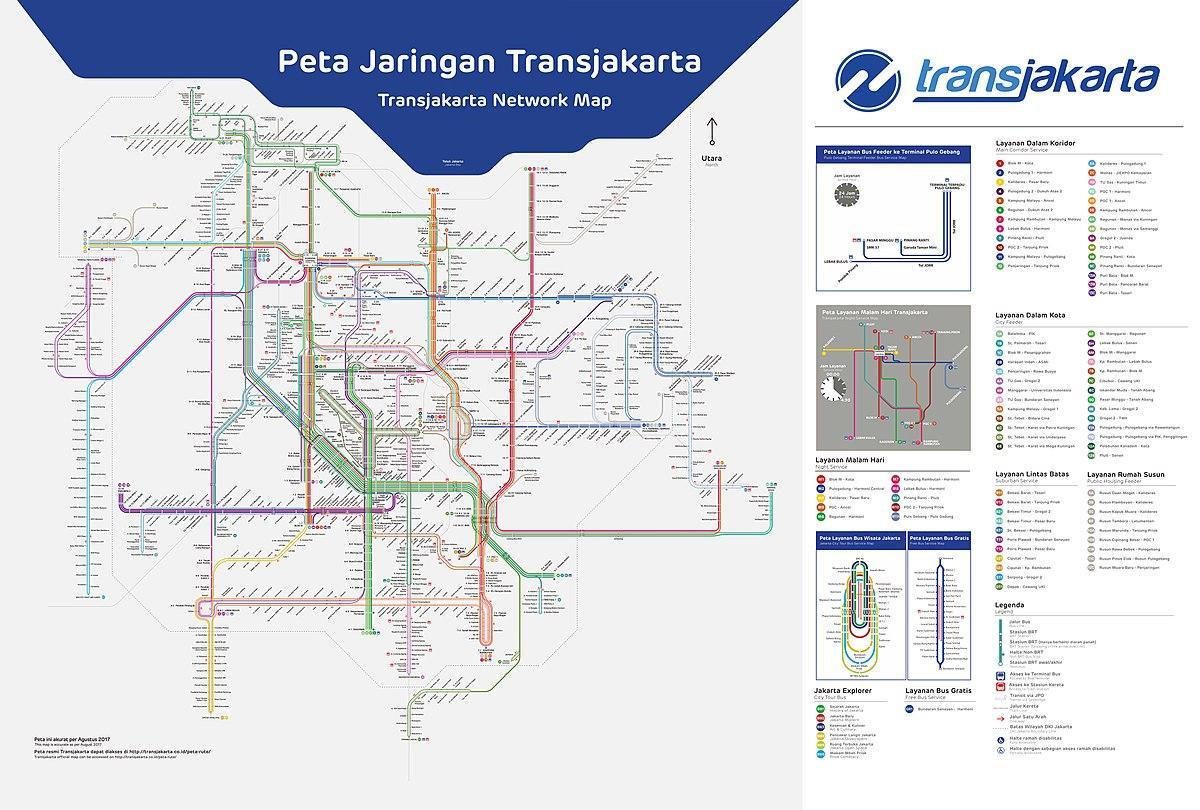 transJakarta نقشه مسیر