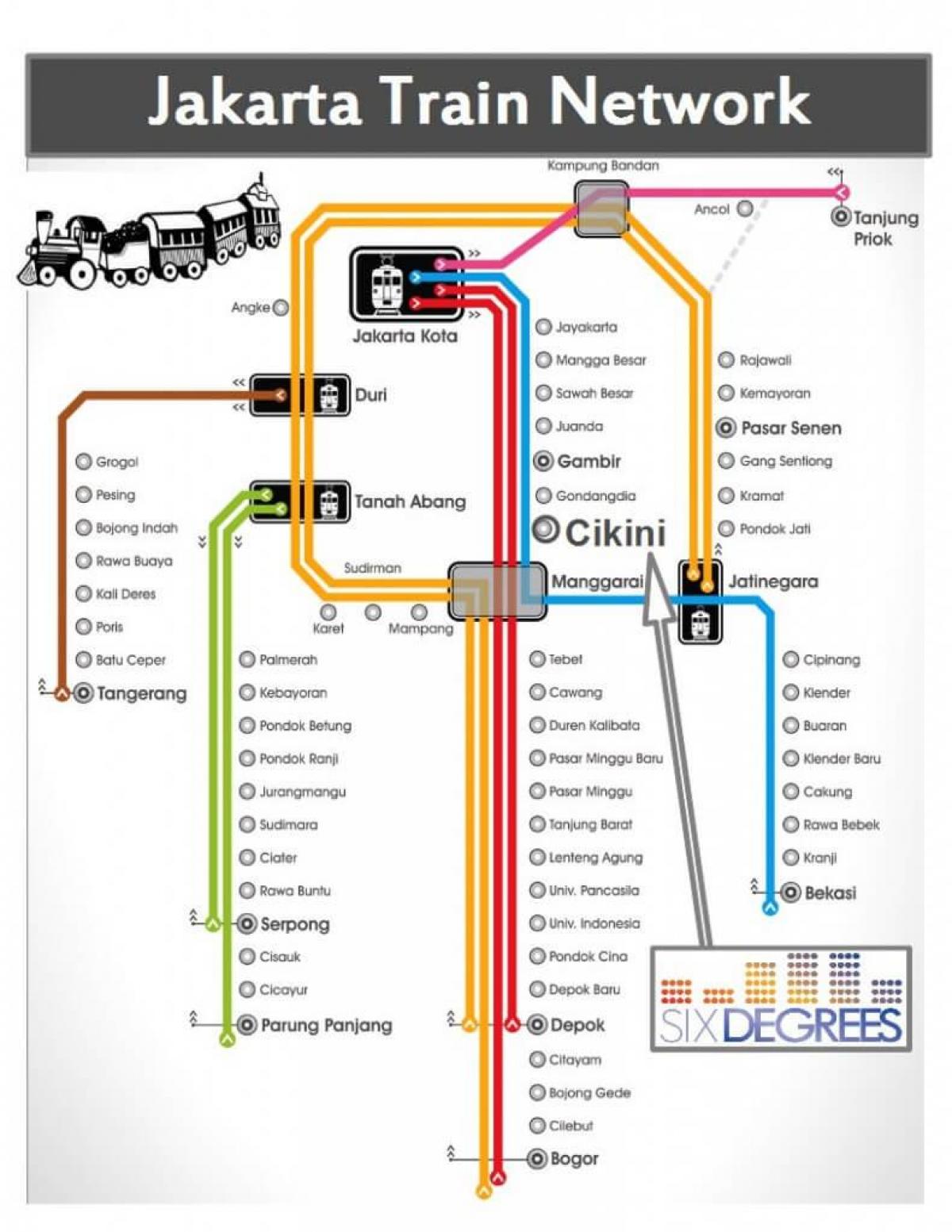 جاکارتا راه آهن نقشه